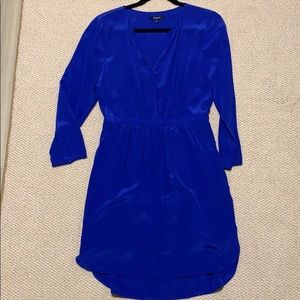 Madewell Royal Blue Mulberry Silk Dress